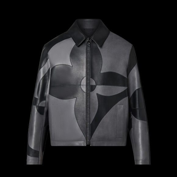 LOUIS VUITTON 2022 FLOWER PATCHWORK LEATHER JACKET - Picture 1 of 5